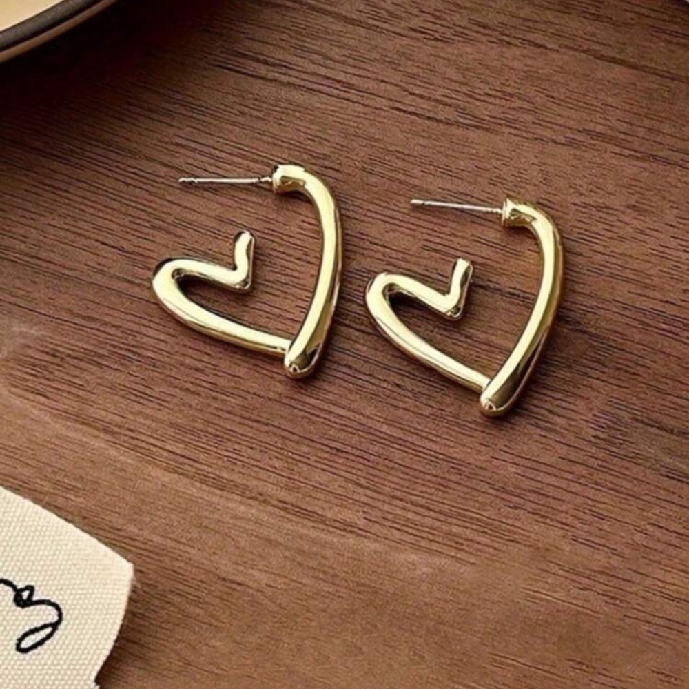 Heart Shaped Hoop Earrings